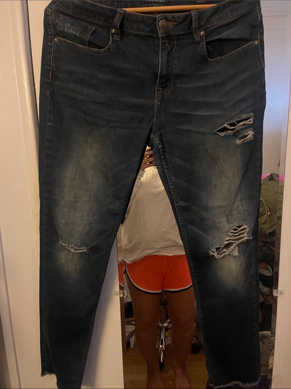 VIGOSS, JAGGER, Dark Wash Distressed skinny Jeans